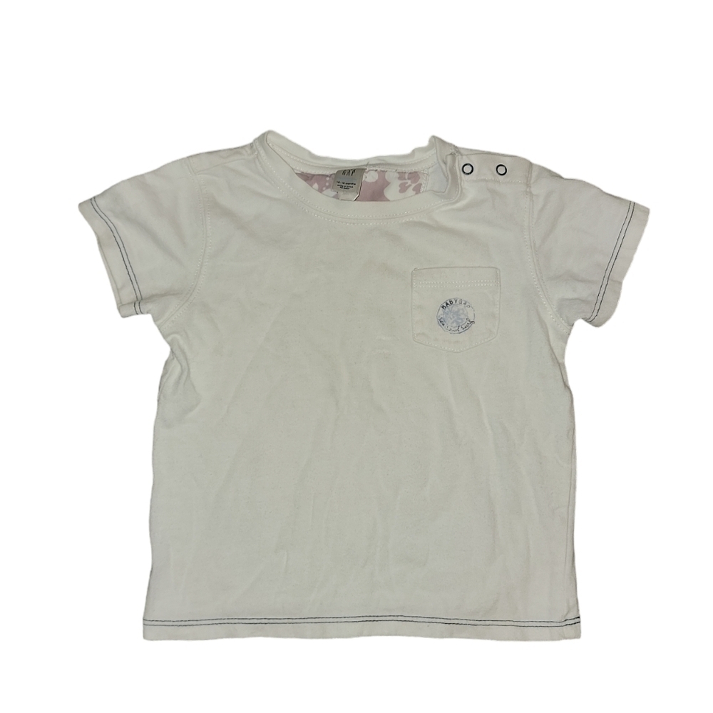 Baby Gap size 12-18 months short sleeve tee shirt Cotton snaps on shoulder